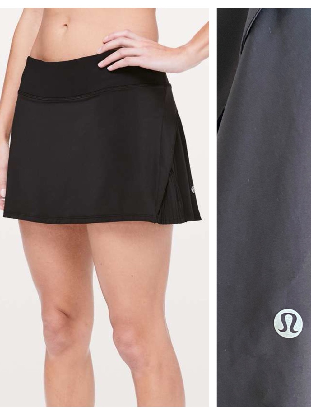 Lululemon Black Play Off The Pleats Skirt Skort 6